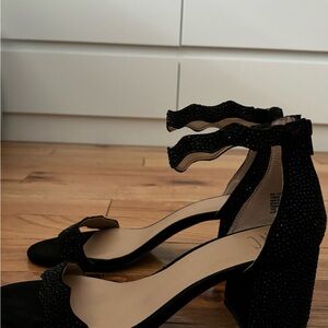 INC black rhinestone heels